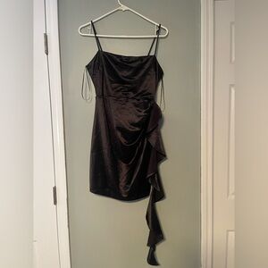 WINDSOR BLACK SATIN DRESS